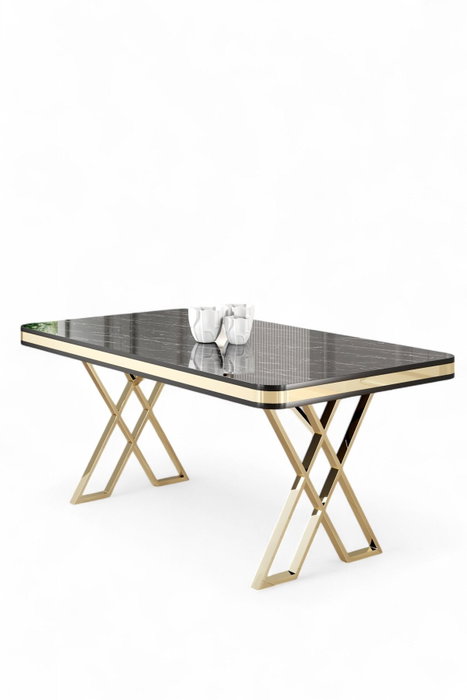Hanah Home Mesa de Comedor Vals - Mármol Negro, Dorado Hanah Home Mesa de Comedor Vals - Mármol Negro, Dorado